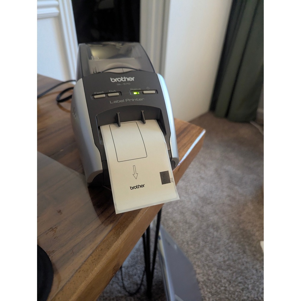 Brother QL-570 Professional Label Printer High Speed Thermal Desktop SilverBlack